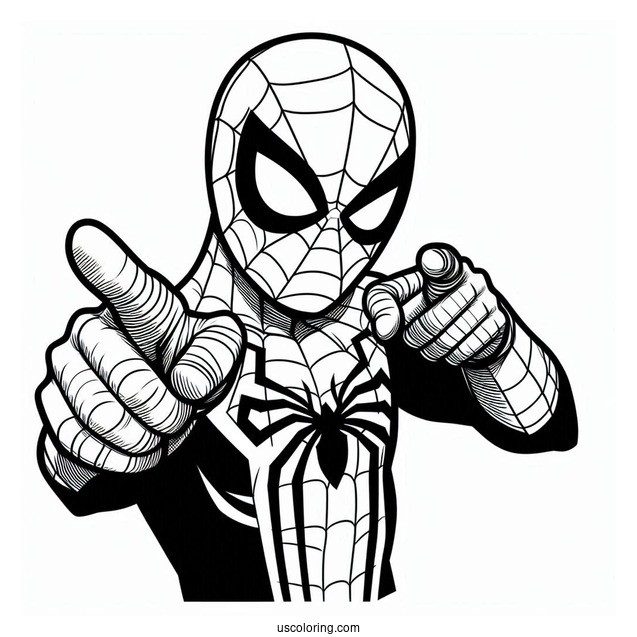 Spider-Man Pointing Meme Coloring Sheet