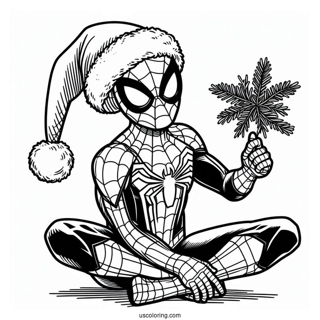 Merry Christmas Spider-Man With Santa Hat