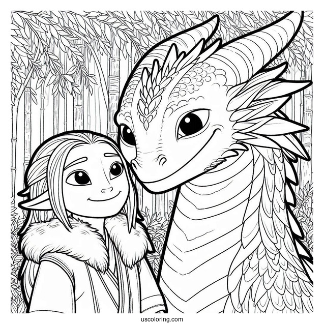 Raya And The Last Dragon Coloring Page Of Detailed Smiling Sisu Outline