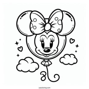 Minnie Mouse Balloon Coloring Sheet
