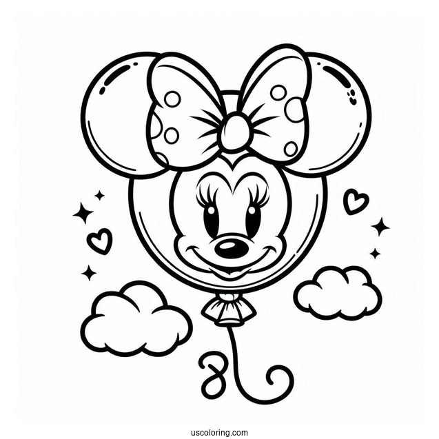 Minnie Mouse Balloon Coloring Sheet