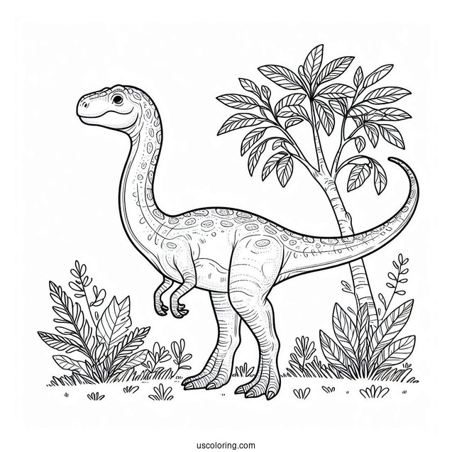 Gentle Amargasaurus Coloring Sheet For Kids
