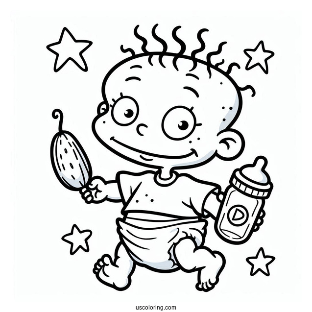 Rugrats Coloring Page Of Baby Dil Pickles Rugrats For Kids