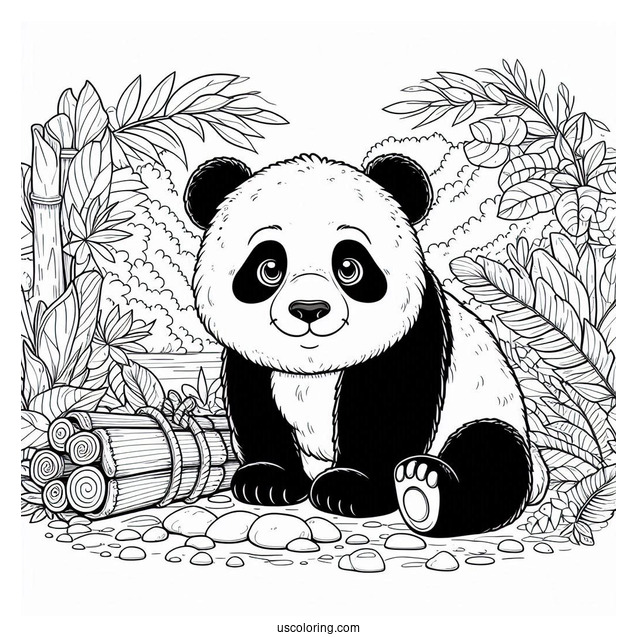 Giant Panda In The Jungle