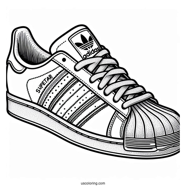 Adidas Superstar Sneaker Coloring Sheet
