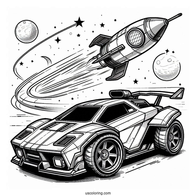 Rocket League Coloring Page Side View Of Octane For Kids