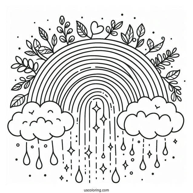 Coloring Page Of Rainbow For Toddlers