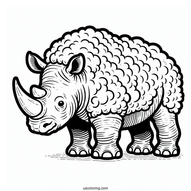 Woolly Rhino Coloring Sheet