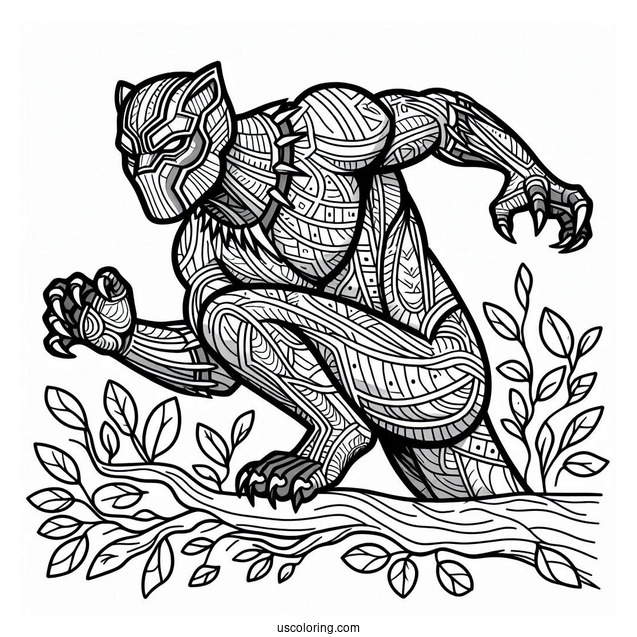 Black Panther In Wakanda Coloring Page