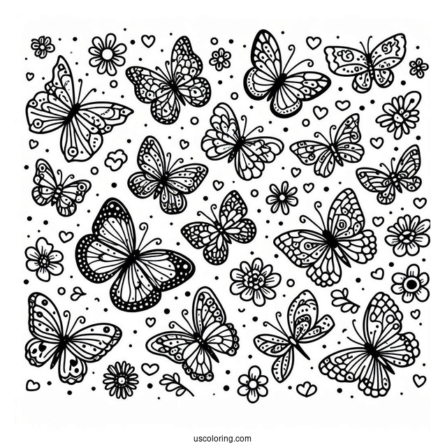 Dozens Of Butterflies Fluttering Around