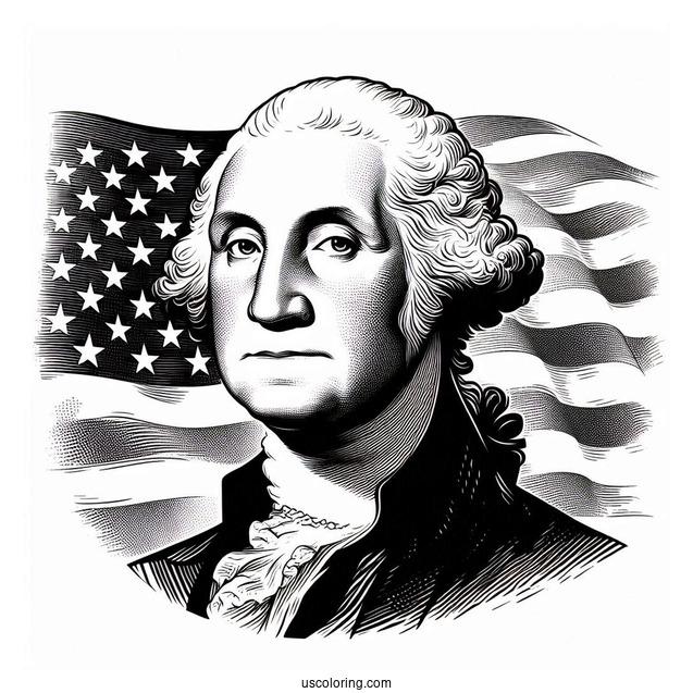 American President Coloring Page Of George Washington