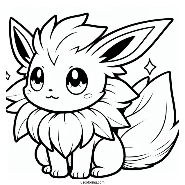 Chibi Jolteon Coloring Page For Kids