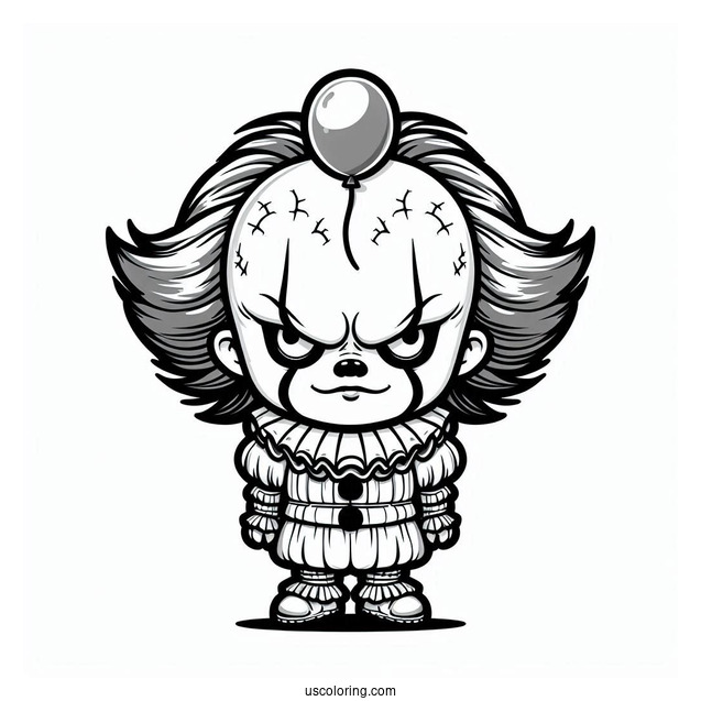 Frightening Chibi Pennywise Coloring Sheet