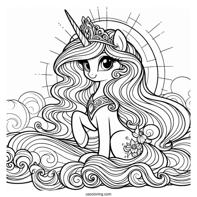 Elegant Princess Celestia Coloring Page