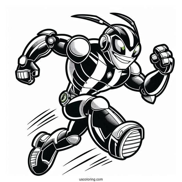 Ben 10 Coloring Page Of Crashhopper Leaping