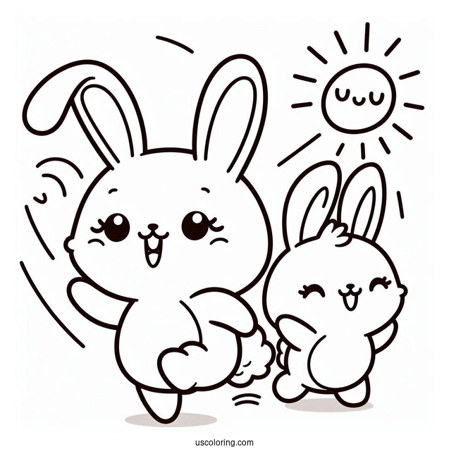 Sunny Bunnies Coloring Page Of Cute Turbo Waving