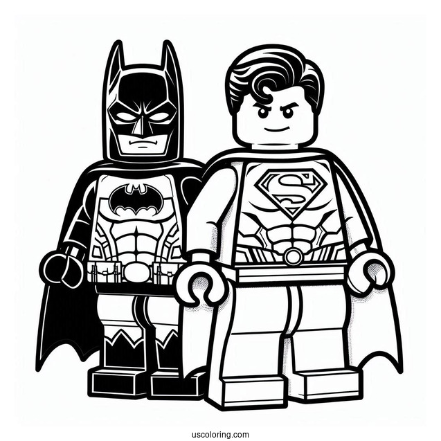 Lego Superman And Batman Coloring Sheet