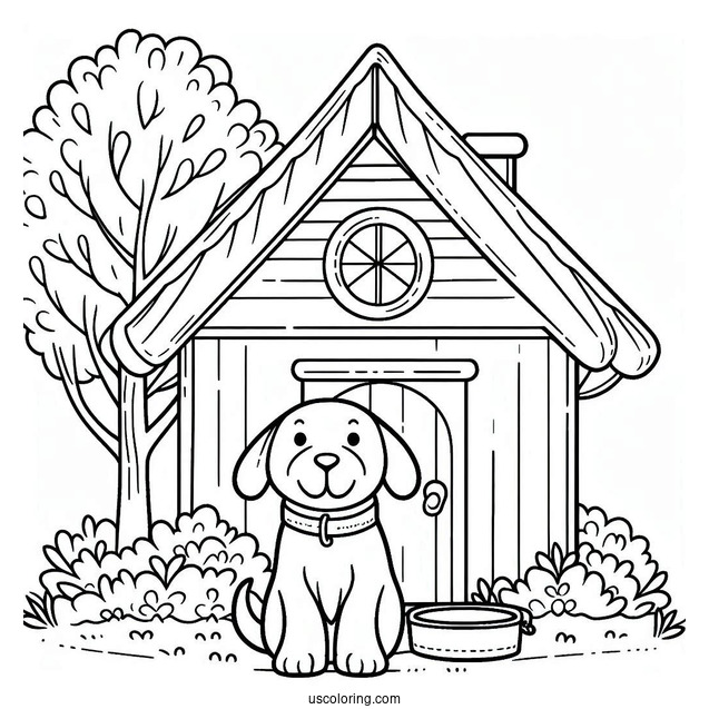 Simple Dog House Outline