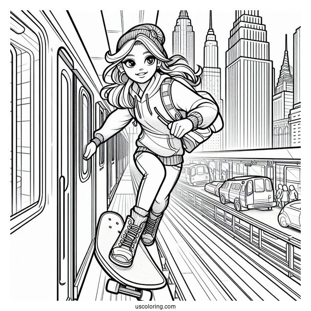 Subway Surfers Coloring Page Tricky In The City