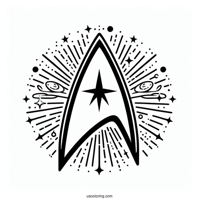 Star Trek Coloring Page Of Starfleet Command Logo