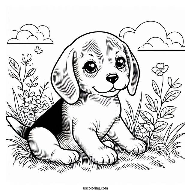 Beagle Puppy On Grass