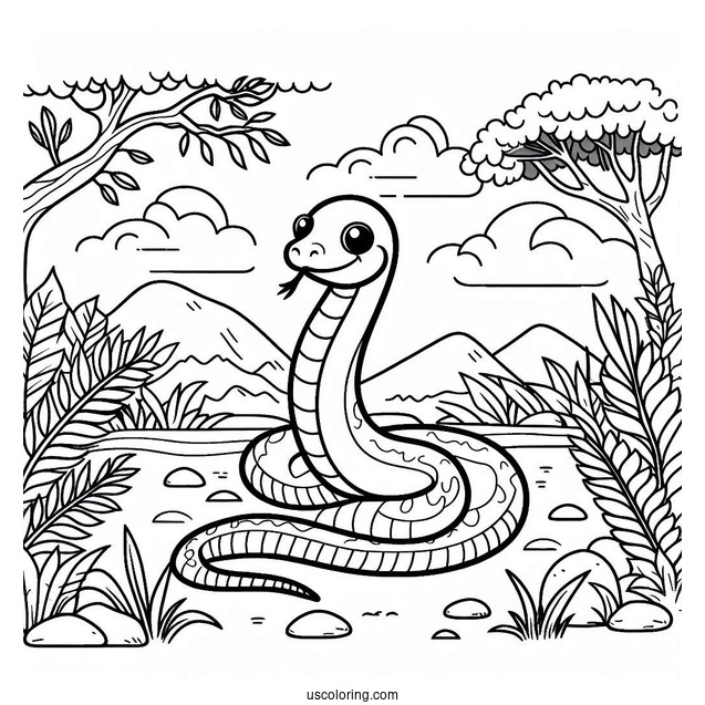 Snake Slithering Through Jungle Floor