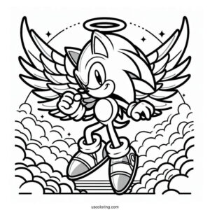Easy Super Sonic Exe Coloring Page Outline In Angel Island