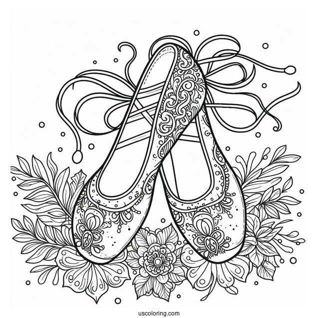 Coloring Page Of Ballerina Shoes