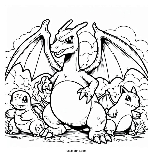 Charizard With Blastoise And Venosaur
