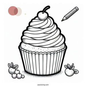 Vanilla Cupcake Coloring Sheet