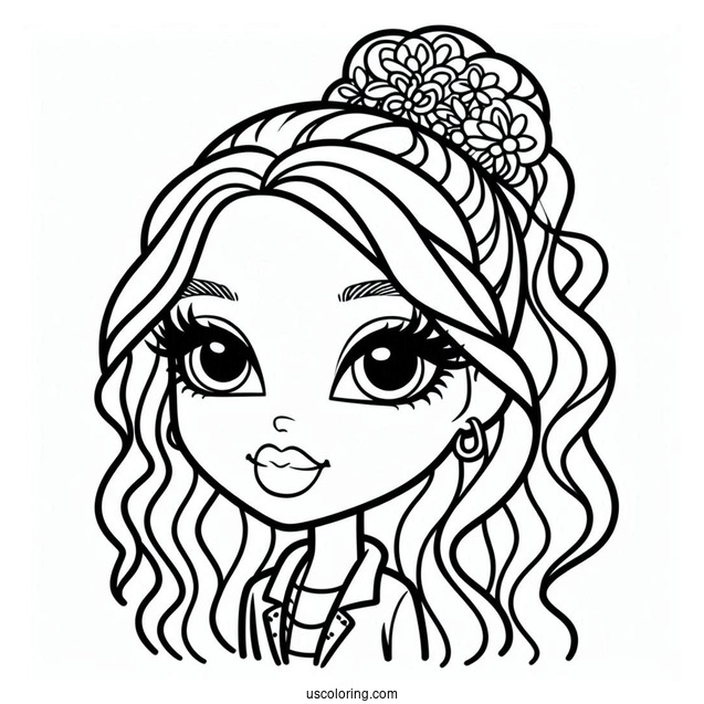 Simple Outline Of Bratz Sasha Coloring In