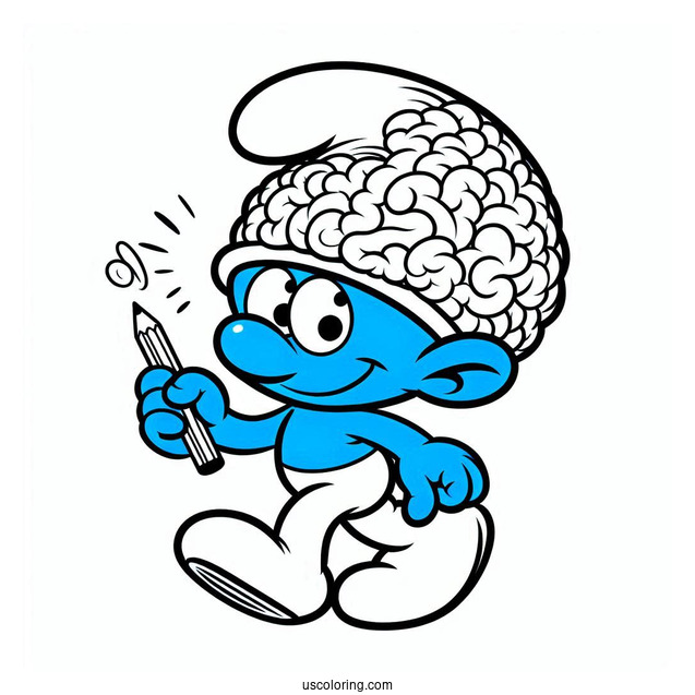 Brainy Smurf Coloring Sheet