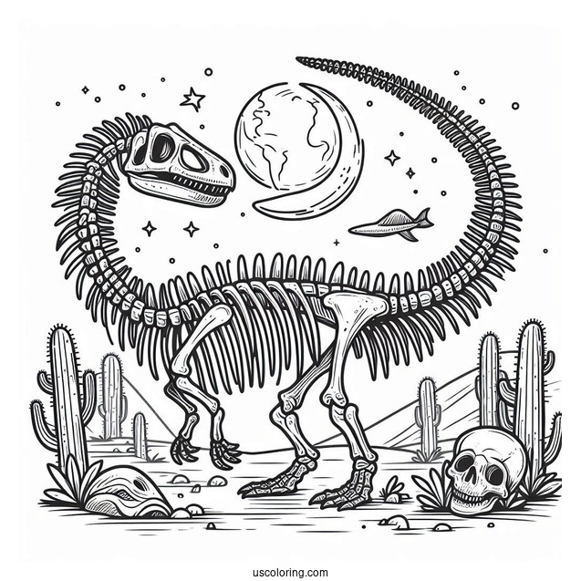 Spinosaurus Coloring Page Skeleton