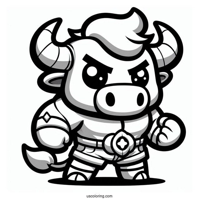 Easy Bull Brawl Stars Coloring Page