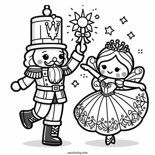 Lego Nutcracker Dancing With Sugar Plum Fairy To Color