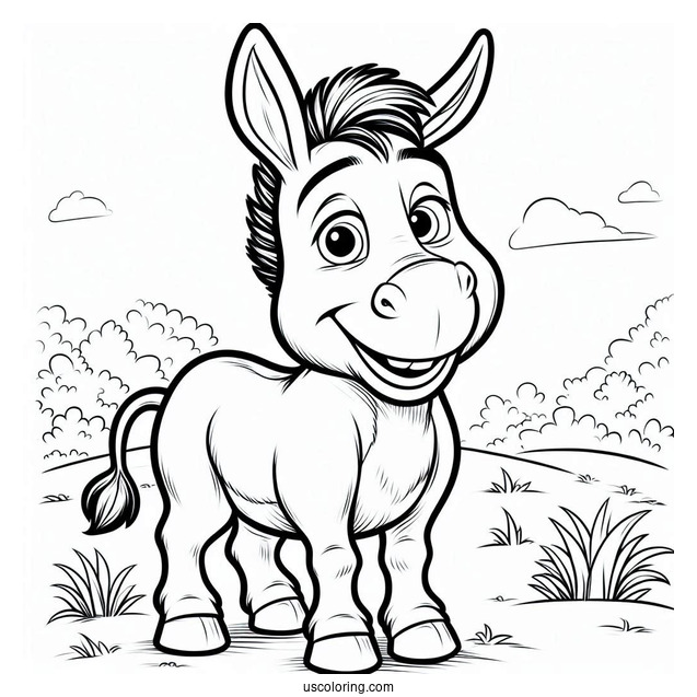 Smiling Donkey Coloring Sheet