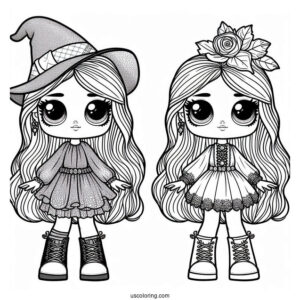 LOL Surprise Doll Dressed As a Witch To Color