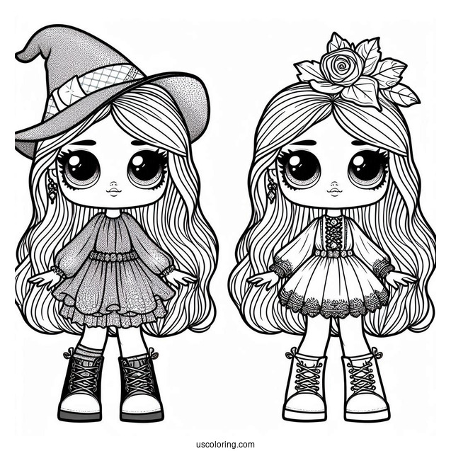 LOL Surprise Doll Dressed As a Witch To Color