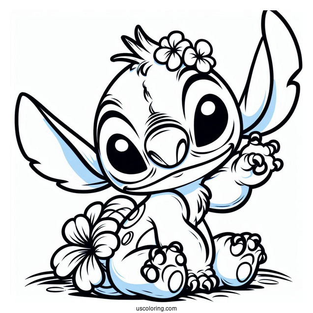 Easy To Color Stitch Character For Preschoolers