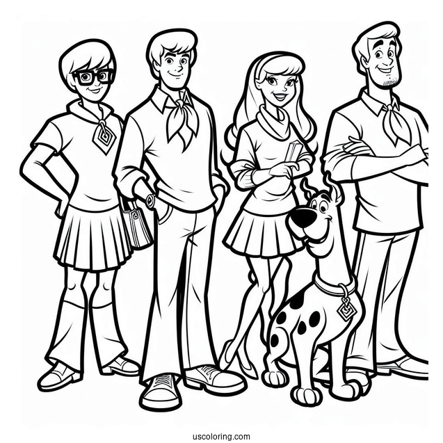 Coloring Page Of Mystery Inc Characters