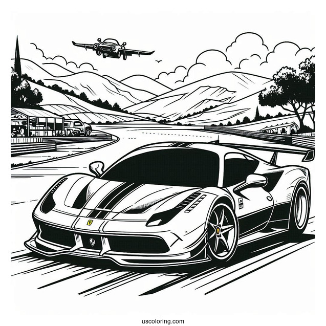 Ferrari Race Car Coloring Page