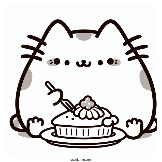 Happy Pusheen Eating Some Pie