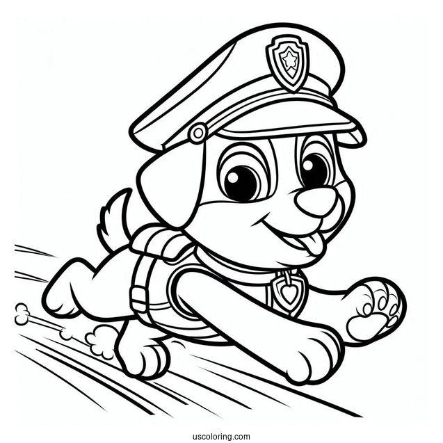 Simple Coloring Page Of Police Dog Chase