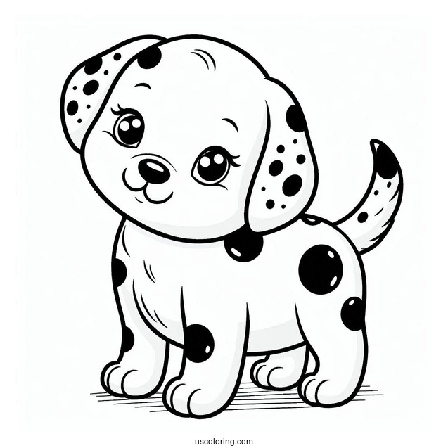 Spotted Puppy Coloring Page For Preschoolers