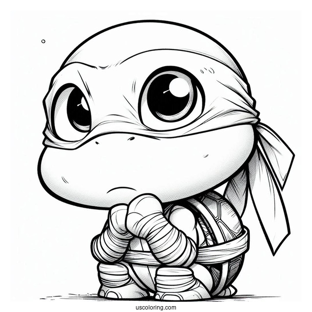 Ninja Turtles Coloring Page Of Young Raphael Pouting