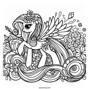 Simple Rarity Coloring Page For Kids