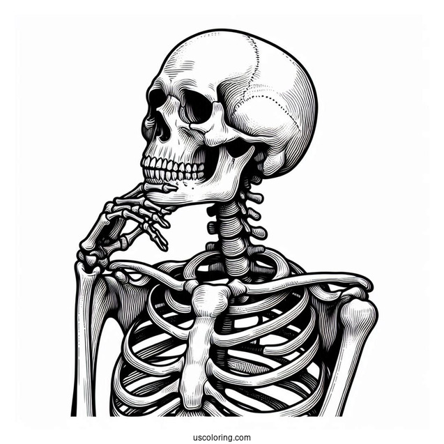 Realistic Adult Skeleton Coloring Page