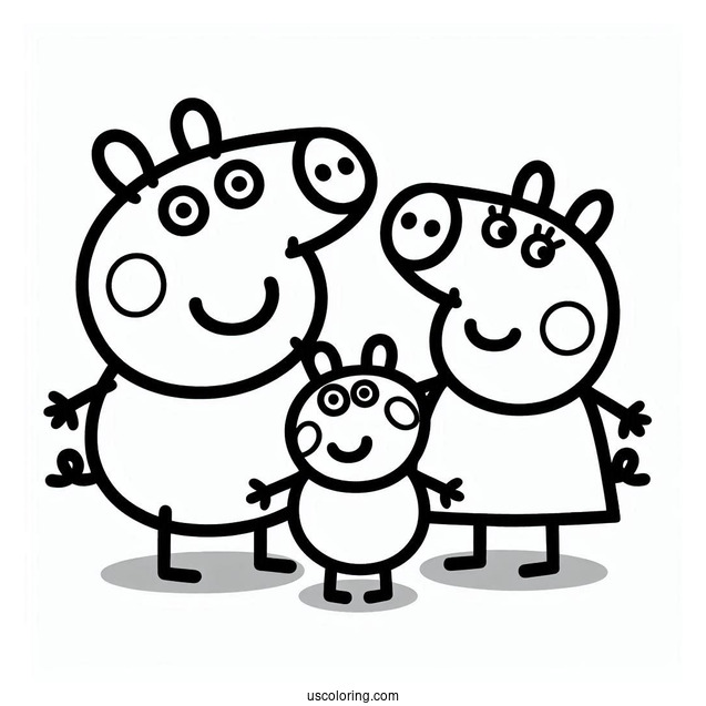 Peppa Pig Logo Coloring Page For Toddlers