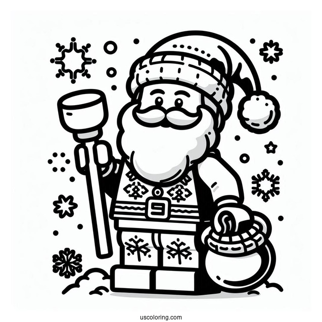 Lego Santa Claus Coloring Page