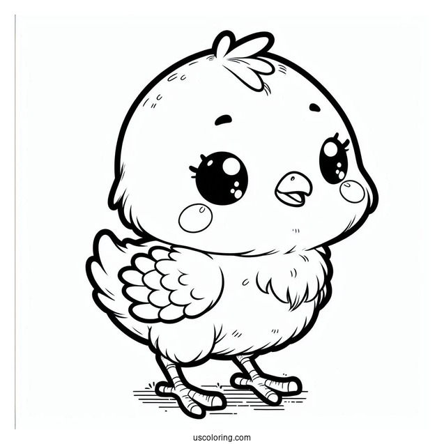 Adorable Baby Chick Coloring Sheet For Kids